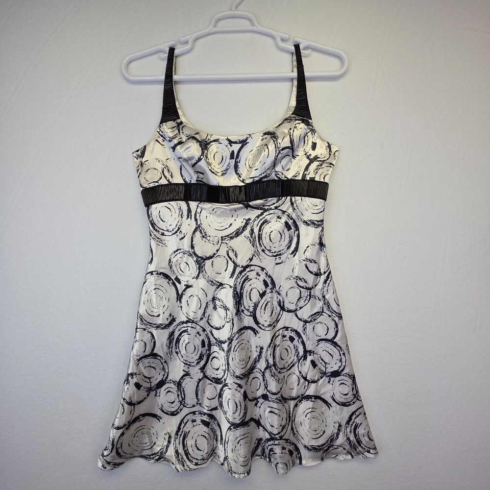 Scala Slip Dress Women 12 Babydoll‎ Satin Y2K Mini Beaded HOCO Coquette